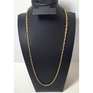 Vintage Necklace  Gold Tone Twisted 24"